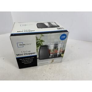 Mainstays 1.5 Cup Mini Food Chopper Electric Kitchen Processor Black SMALL CRACK
